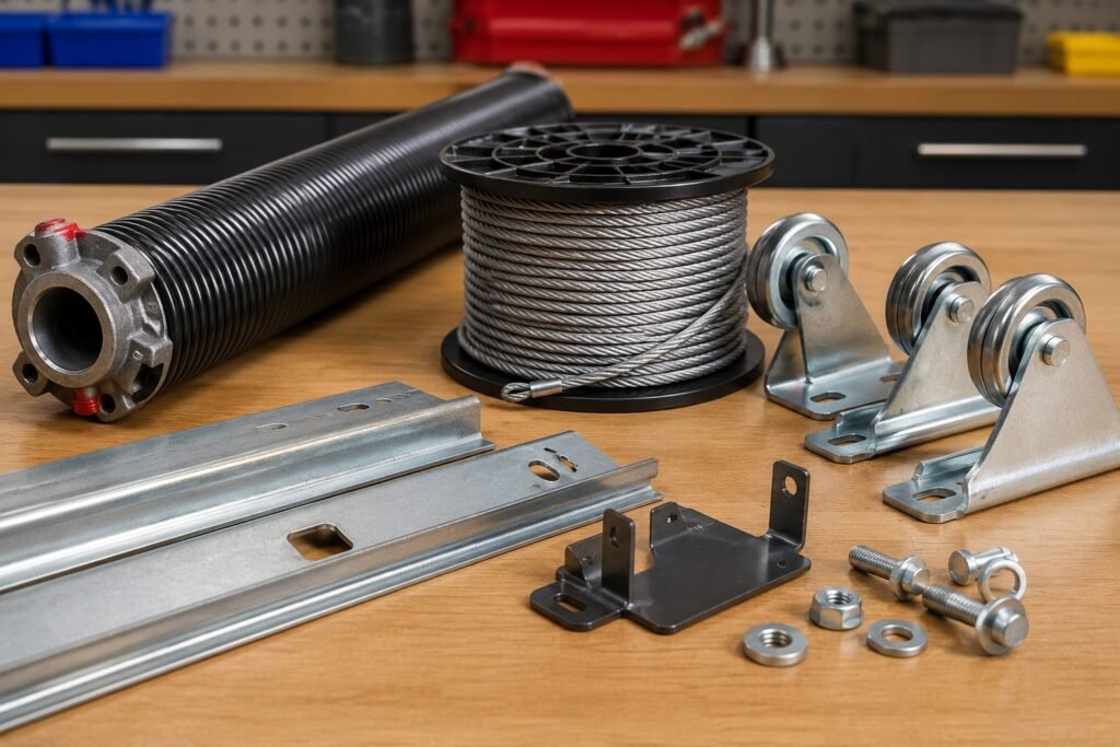 Heavy duty torsion springs and replacement hardware for garage door repair in Anderson IN.